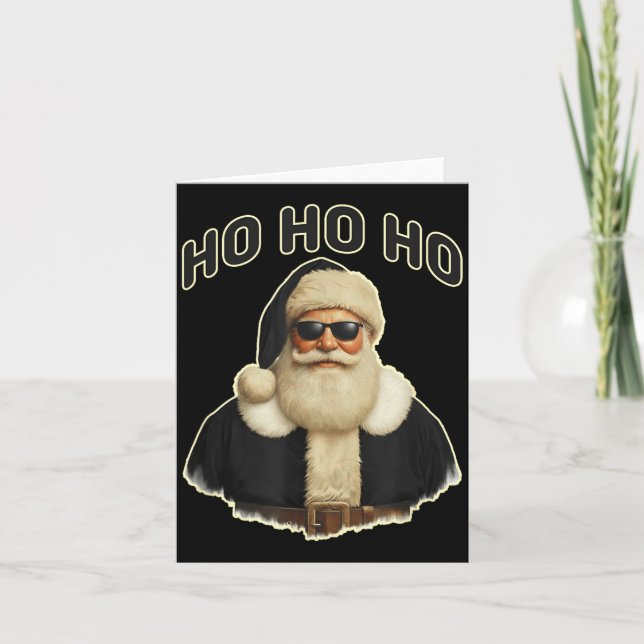 Cool Santa In Black Hat Sungles Graphic  Karte (Vorderseite)