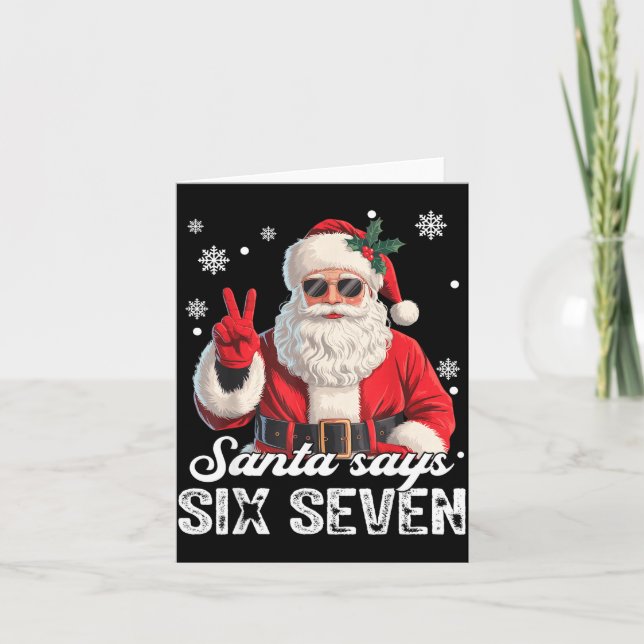 Cool Santa Says 67 Meme Funny Christmas Xmas Men W Karte (Vorderseite)
