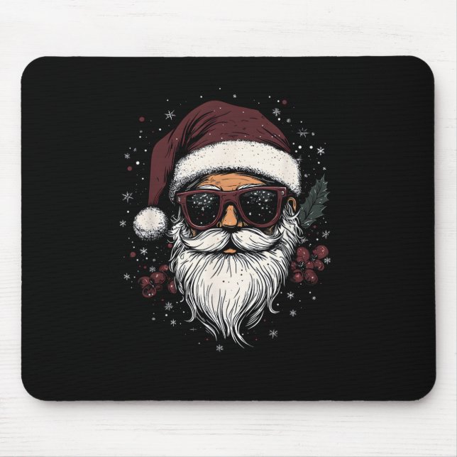 Cool Santa with Sunglasses Christmas Mousepad (Vorne)