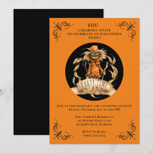 Cool Scarecrow Halloween-Party Einladung
