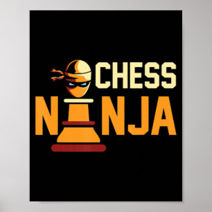 Cool Schach Ninja Schach Liebhaber Geschenk Poster