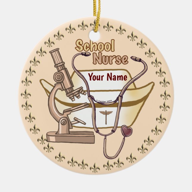 Cool School Nurse Ornament (Vorne)