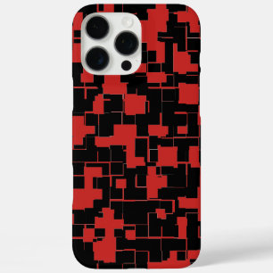 COOL Schwarz und Rot Stilvolles Abstraktes Muster iPhone 16 Pro Max Hülle