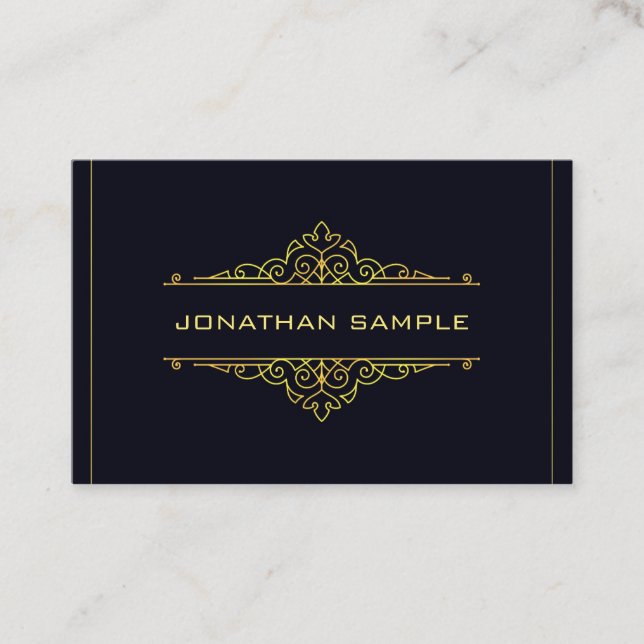 Cool Schwarzes Gold Modernes, elegantes Schlichtes Visitenkarte (Vorderseite)