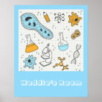 Cool science biologie fille nom de chambre affiche