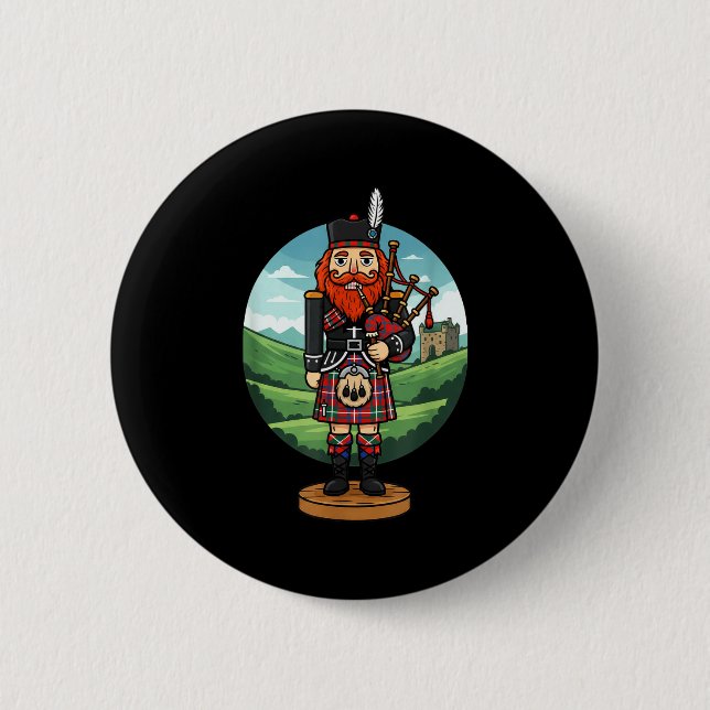 Cool Scottish Nutcracker Bagpes  Button (Vorderseite)