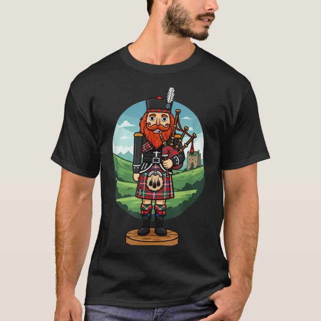Cool Scottish Nutcracker Bagpes  T-Shirt (Vorderseite)