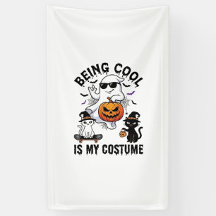 Cool Sein Ist Kostüm Halloween Geist Kürbis Katze_ Banner