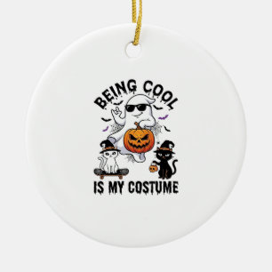 Cool Sein Ist Kostüm Halloween Geist Kürbis Katze_ Keramik Ornament
