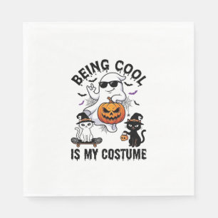 Cool Sein Ist Kostüm Halloween Geist Kürbis Katze_ Serviette