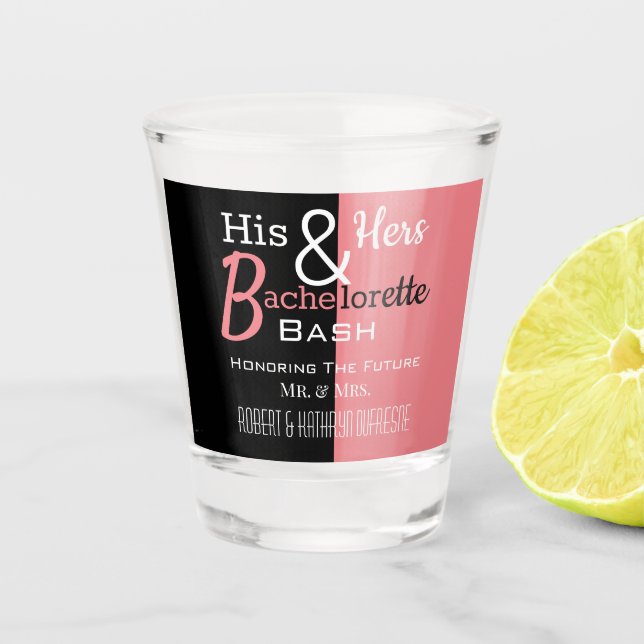 Cool Seiner & ihrer Combo Bachelor/ette Personalis Schnapsglas (Vorderseite)