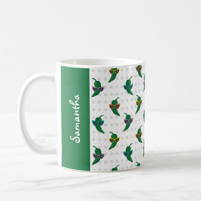 Cool Shades Green Chile Muster Kaffeetasse (Links)
