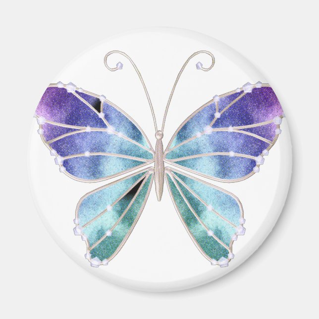 Cool Shades Rainbow Wings Butterfly Magnet (Vorne)