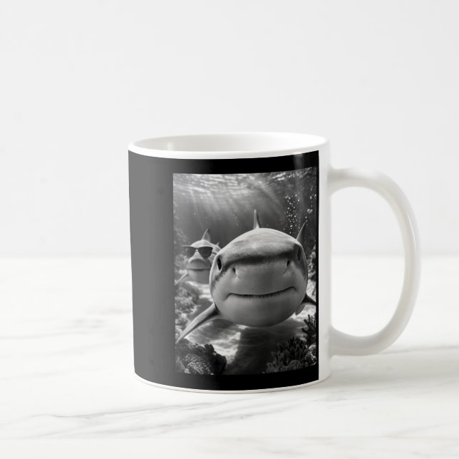 Cool Shark Animal Selfie  Kaffeetasse (Rechts)