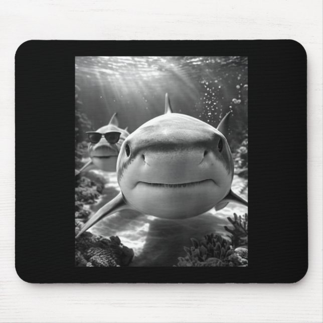 Cool Shark Animal Selfie  Mousepad (Vorne)