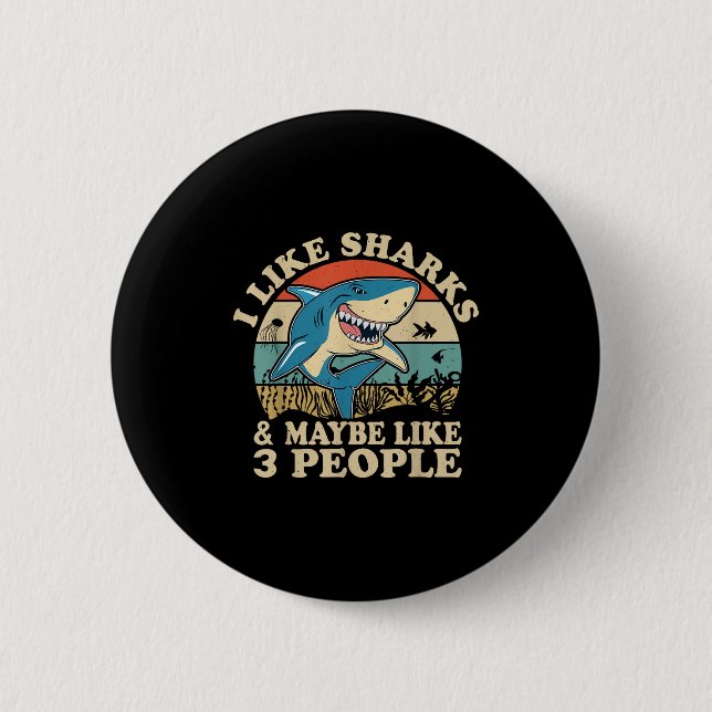 Cool Shark Art Men Great White Hammerhead Sh Button (Vorderseite)