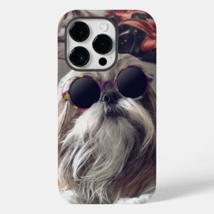 Cool Shih Tzu lang haar Vintag Sonnenbrille Foto Case-Mate iPhone 14 Pro Hülle