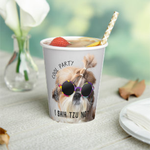 Cool Shih Tzu Nicht lustig niedliche Sonnenbrille Pappbecher