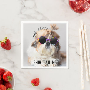 Cool Shih Tzu Sie Spaß niedliche Sonnenbrille Part Serviette