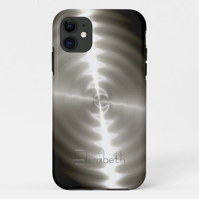 Cool Shiny Radial Steel Metallic Case-Mate iPhone Hülle (Rückseite)