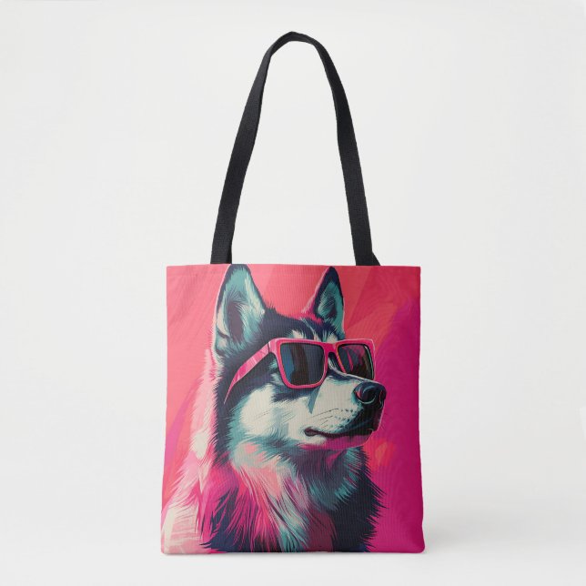 Cool Siberian Husky dog with sunglasses Tasche (Vorderseite)