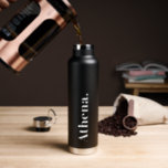 Cool Signature Trendy Stylish Individuelle Name Trinkflasche<br><div class="desc">Genießen Sie Ihren Durst mit unserer Coolen Signature-Wasserflasche! ⚫ ⚪️ trendy Schwarz & Weiß Design,  personalisiert mit Ihrem eigenen Text. Sippen Sie stilvoll! 💧 #CoolSignature #CustomName</div>