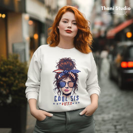 Cool Sis Votes Vintag Messy Hair Lady Election Sweatshirt