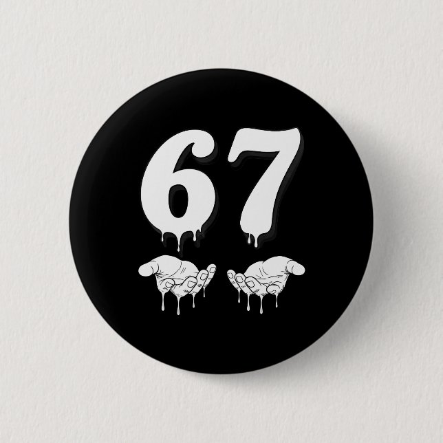 Cool Six Seven 6 7 Meme Gen Alpha Slang Kostüm Ma Button (Vorderseite)