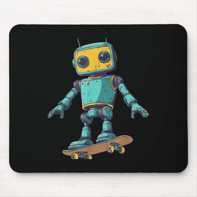 Cool Skating Robot With Skateboard Costume  Mousepad (Vorne)