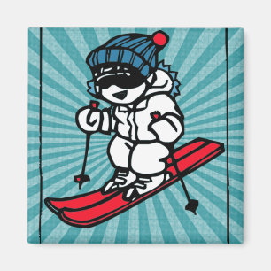 Cool Skier Skifahrer Skigeschenk für Skifahre Magnet