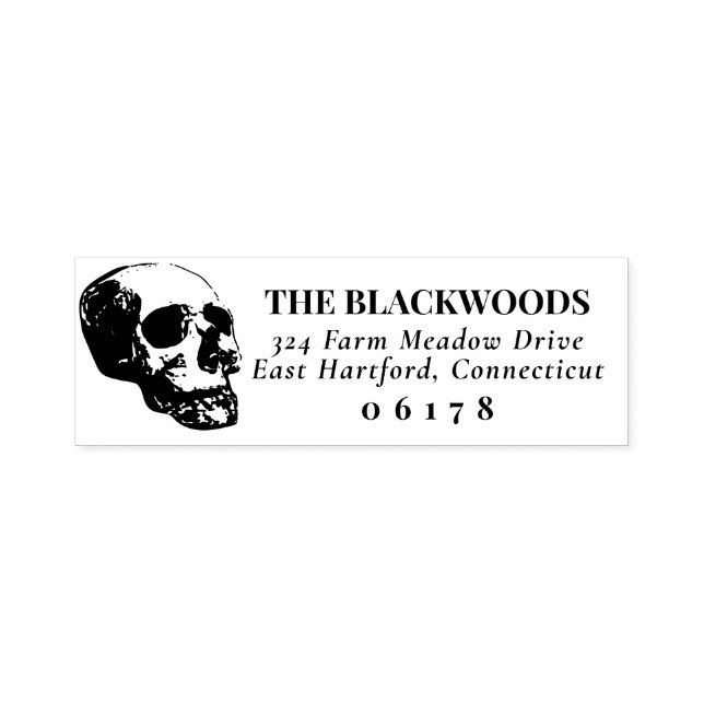 Cool Skull Goth Halloween Name & Rücksendeadresse Permastempel (Design)