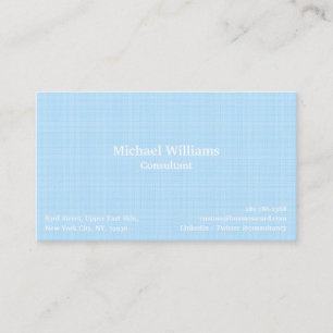 Cool Sky Blue Trendy Chic Checkered Lines Modern Visitenkarte