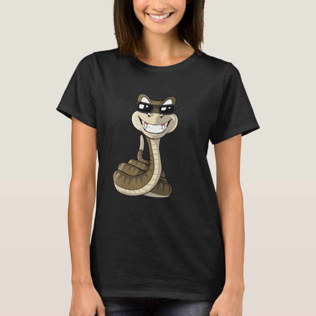 Cool snake with sunglasses T-Shirt (Vorderseite)