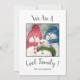 Cool Snow Family Weihnachtskarte Feiertagskarte