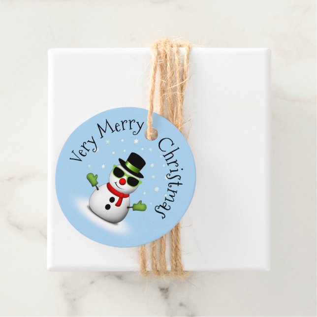 Cool Snowman Frohe Weihnachten Winter Custom Geschenkanhänger (Beispiel)