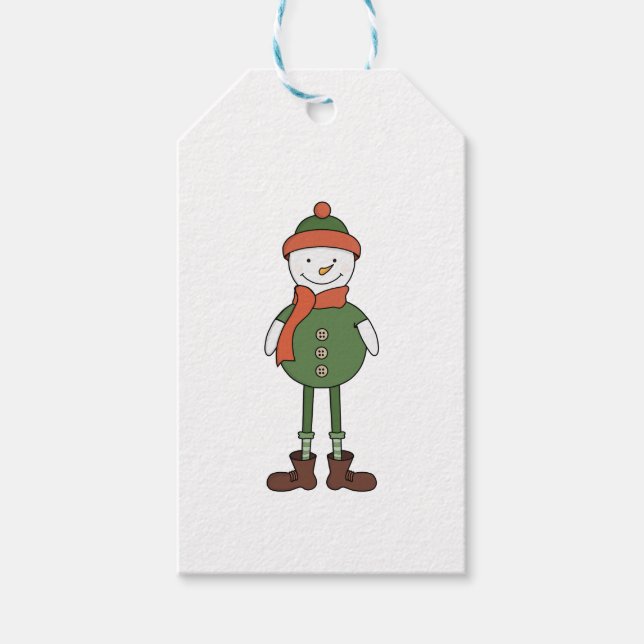 Cool Snowman Geschenkanhänger (Vorderseite)