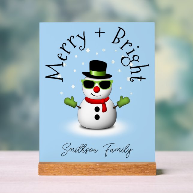 Cool Snowman Joyeux Noël brillant Famille personna (Neutre)