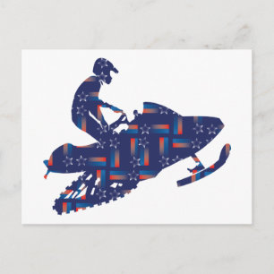 Cool Snowmobiler Postkarte