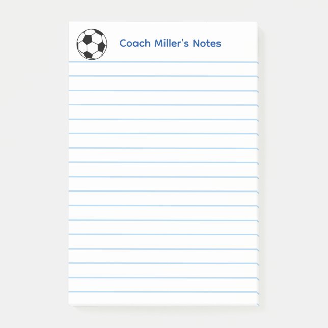 Cool Soccer Coach Lined Custom Post-it Klebezettel (Vorderseite)