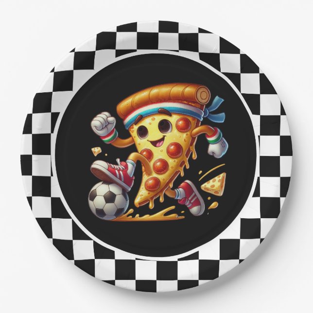 Cool Soccer Pizza Party Pappteller (Vorderseite)