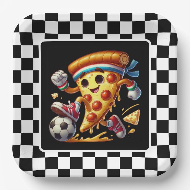 Cool Soccer Pizza Party Pappteller (Vorderseite)