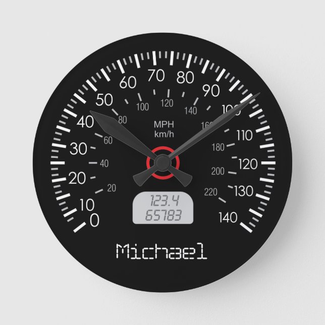 Cool Speedometer Horloge murale personnalisée (Recto)