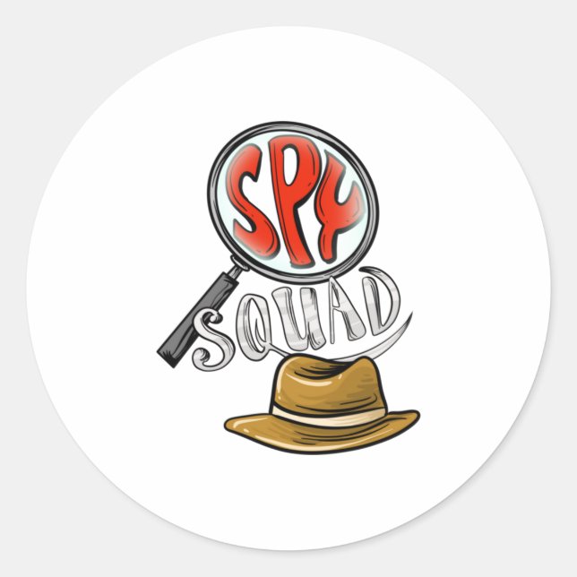 Cool Spionage Squad Kids Funny Secret Agent Group  Runder Aufkleber (Vorderseite)