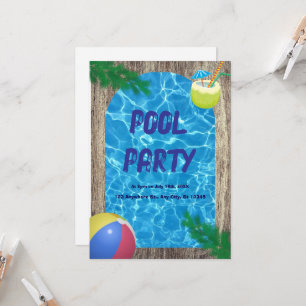 COOL! 🏖️Sprung ins Sommer – Poolparty-Einladung Einladung