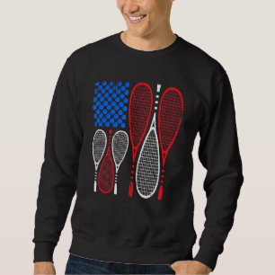 Cool Squash Sport Tennis US Flag Sweatshirt