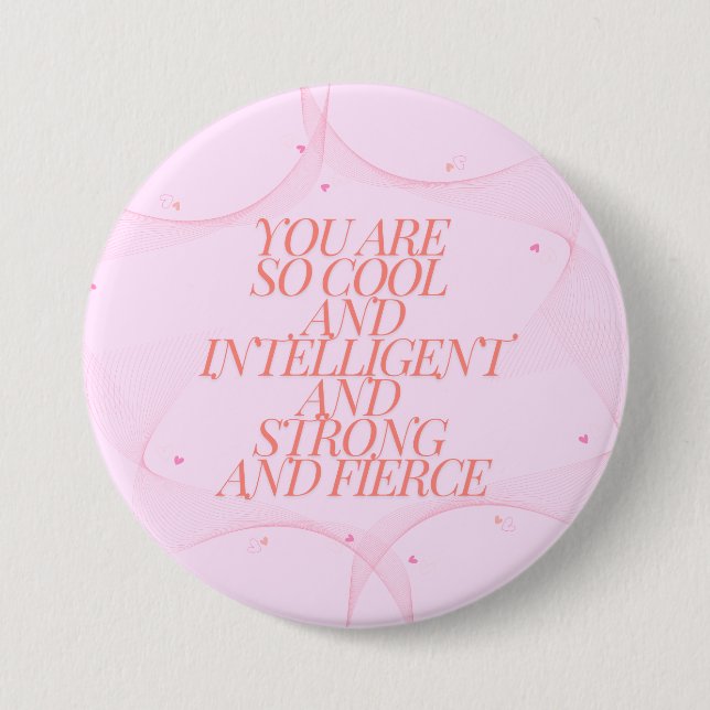 Cool, stark, kräftig, kräftig, Girl-Boss, inspirie Button (Vorderseite)