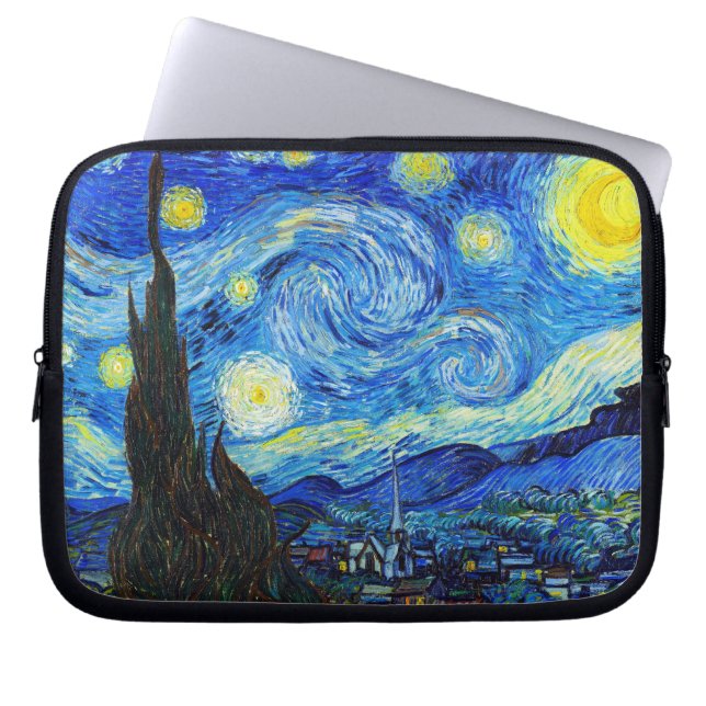 Cool Starry Night Vincent Van Gogh Gemälde Laptopschutzhülle (Vorderseite)