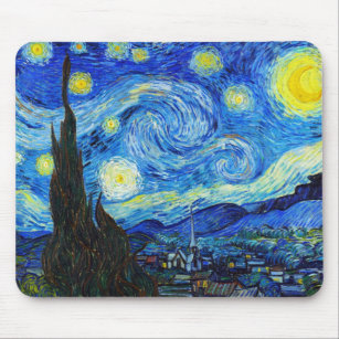 Cool Starry Night Vincent Van Gogh Gemälde Mousepad