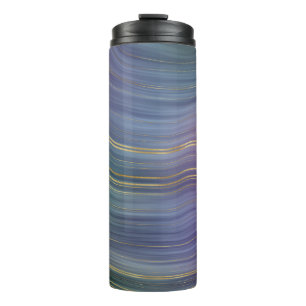 Cool Strata   Beautiful Blue Lila and Gold Agate Thermosbecher