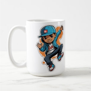 Cool Street Style Boy Cartoon-Zeichenketten-Aufkle Kaffeetasse